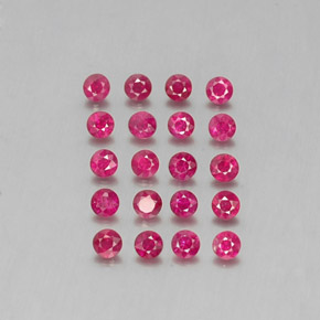 Gemas de rubí rojo natural de  ct, corte redondo, VS-SI