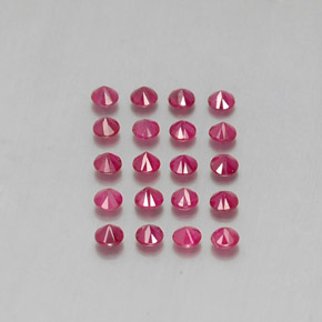 Gemas de rubí rojo natural de  ct, corte redondo, VS-SI