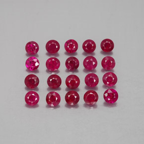 Gemas de rubí rojo natural de  ct, corte redondo, VS-SI