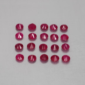 Gemas de rubí rojo natural de  ct, corte redondo, VS-SI