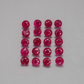 Gemas de rubí rojo natural de  ct, corte redondo, VS-SI