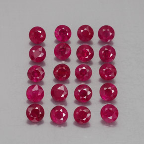 Gemas de rubí rojo natural de  ct, corte redondo, VS-SI