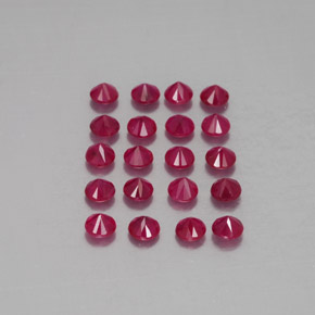 Gemas de rubí rojo natural de  ct, corte redondo, VS-SI