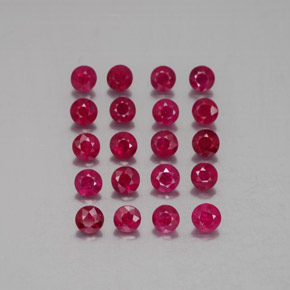 Gemas de rubí rojo natural de  ct, corte redondo, VS-SI