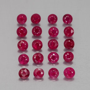 Gemas de rubí rojo natural de  ct, corte redondo, VS-SI