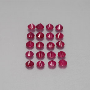 Gemas de rubí rojo natural de  ct, corte redondo, VS-SI