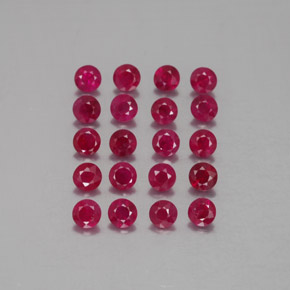 Gemas de rubí rojo natural de  ct, corte redondo, VS-SI