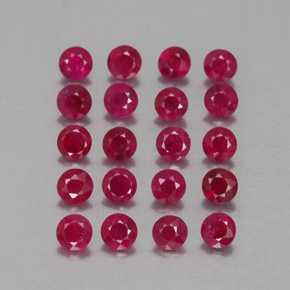 Gemas de rubí rojo natural de  ct, corte redondo, VS-SI