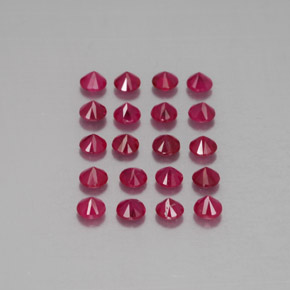 Gemas de rubí rojo natural de  ct, corte redondo, VS-SI