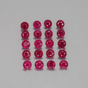 Gemas de rubí rojo natural de  ct, corte redondo, VS-SI