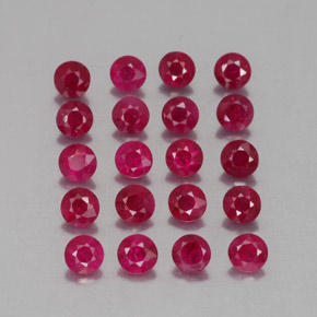 Gemas de rubí rojo natural de  ct, corte redondo, VS-SI
