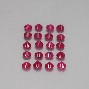 Gemas de rubí rojo natural de  ct, corte redondo, VS-SI
