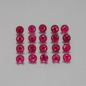 Gemas de rubí rojo natural de  ct, corte redondo, VS-SI