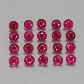 Gemas de rubí rojo natural de  ct, corte redondo, VS-SI