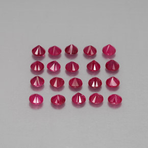 Gemas de rubí rojo natural de  ct, corte redondo, VS-SI