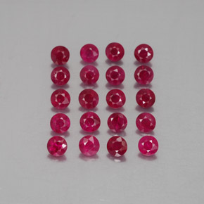 Gemas de rubí rojo natural de  ct, corte redondo, VS-SI