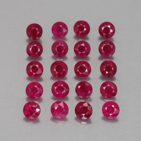 Gemas de rubí rojo natural de  ct, corte redondo, VS-SI