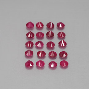 Gemas de rubí rojo natural de  ct, corte redondo, VS-SI