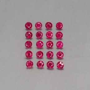 Gemas de rubí rojo natural de  ct, corte redondo, VS-SI