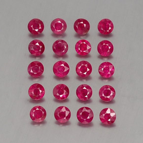 Gemas de rubí rojo natural de  ct, corte redondo, VS-SI