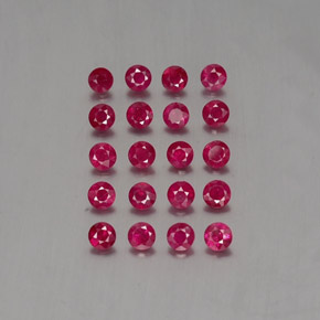 Gemas de rubí rojo natural de  ct, corte redondo, VS-SI