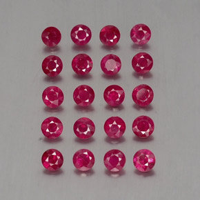 Gemas de rubí rojo natural de  ct, corte redondo, VS-SI