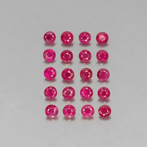 Gemas de rubí rojo natural de  ct, corte redondo, VS-SI