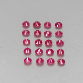Gemas de rubí rojo natural de  ct, corte redondo, VS-SI