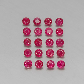 Gemas de rubí rojo natural de  ct, corte redondo, VS-SI