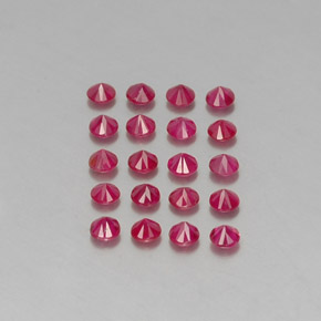 Gemas de rubí rojo natural de  ct, corte redondo, VS-SI