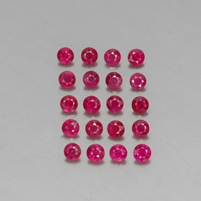 Gemas de rubí rojo natural de  ct, corte redondo, VS-SI