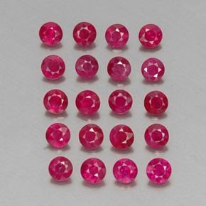Gemas de rubí rojo natural de  ct, corte redondo, VS-SI
