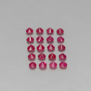 Gemas de rubí rojo natural de  ct, corte redondo, VS-SI