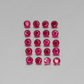 Gemas de rubí rojo natural de  ct, corte redondo, VS-SI