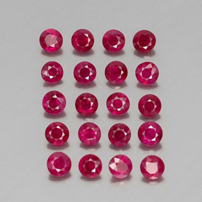 Gemas de rubí rojo natural de  ct, corte redondo, VS-SI