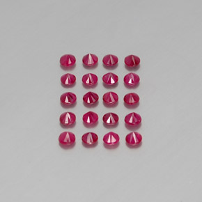 Gemas de rubí rojo natural de  ct, corte redondo, VS-SI
