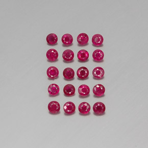 Gemas de rubí rojo natural de  ct, corte redondo, VS-SI