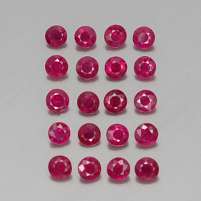Gemas de rubí rojo natural de  ct, corte redondo, VS-SI