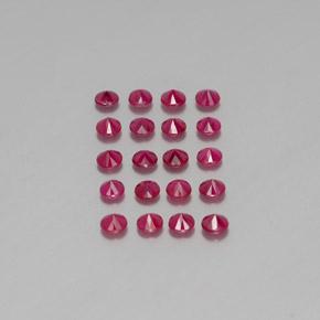 Gemas de rubí rojo natural de  ct, corte redondo, VS-SI