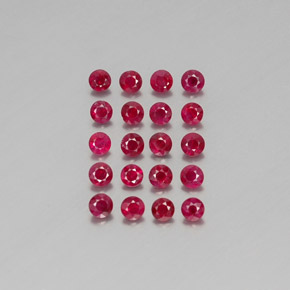Gemas de rubí rojo natural de  ct, corte redondo, VS-SI