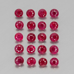 Gemas de rubí rojo natural de  ct, corte redondo, VS-SI