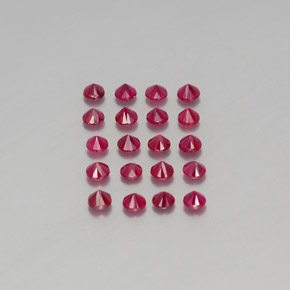 Gemas de rubí rojo natural de  ct, corte redondo, VS-SI