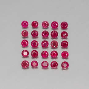 Gemas de rubí rojo natural de  ct, corte redondo, VS-SI