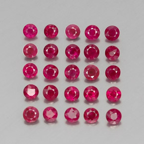 Gemas de rubí rojo natural de  ct, corte redondo, VS-SI