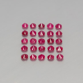 Gemas de rubí rojo natural de  ct, corte redondo, VS-SI