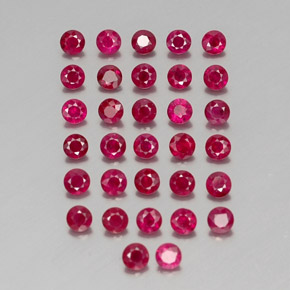 Gemas de rubí rojo natural de  ct, corte redondo, VS-SI