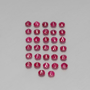 Gemas de rubí rojo natural de  ct, corte redondo, VS-SI