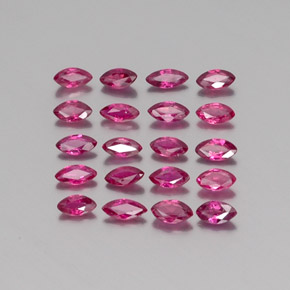 Gemas de rubí rojo natural de  ct, marquesa, VS-SI