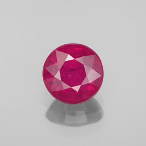 Rubí rojo natural de 1,70 ct, corte redondo, VS-SI