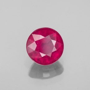 Rubí rojo natural de 1,70 ct, corte redondo, VS-SI